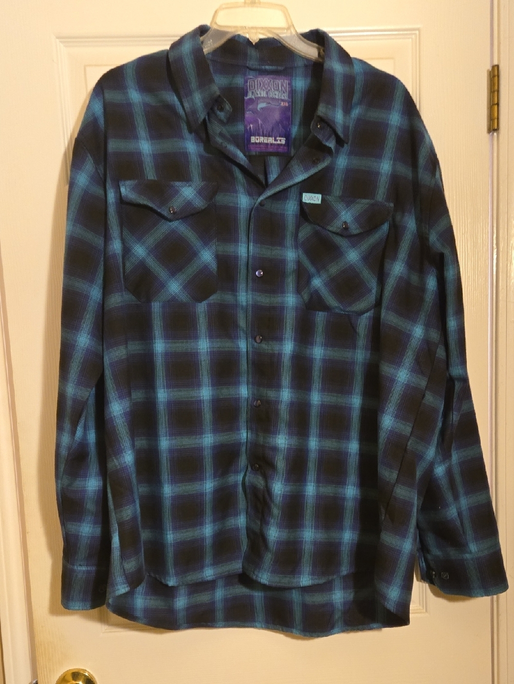 Blue & Black Plaid Button-Up Shirt
